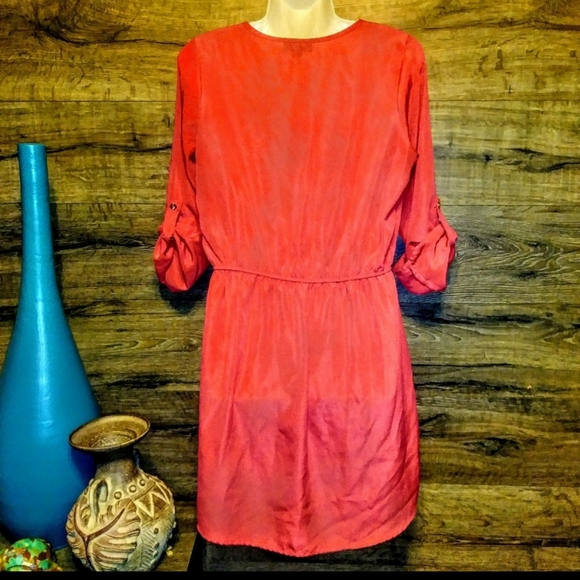 J for Justify Short Dress Size Large Watermelon Silky Cut Out Shoulder Nwot - Picture 4 of 9